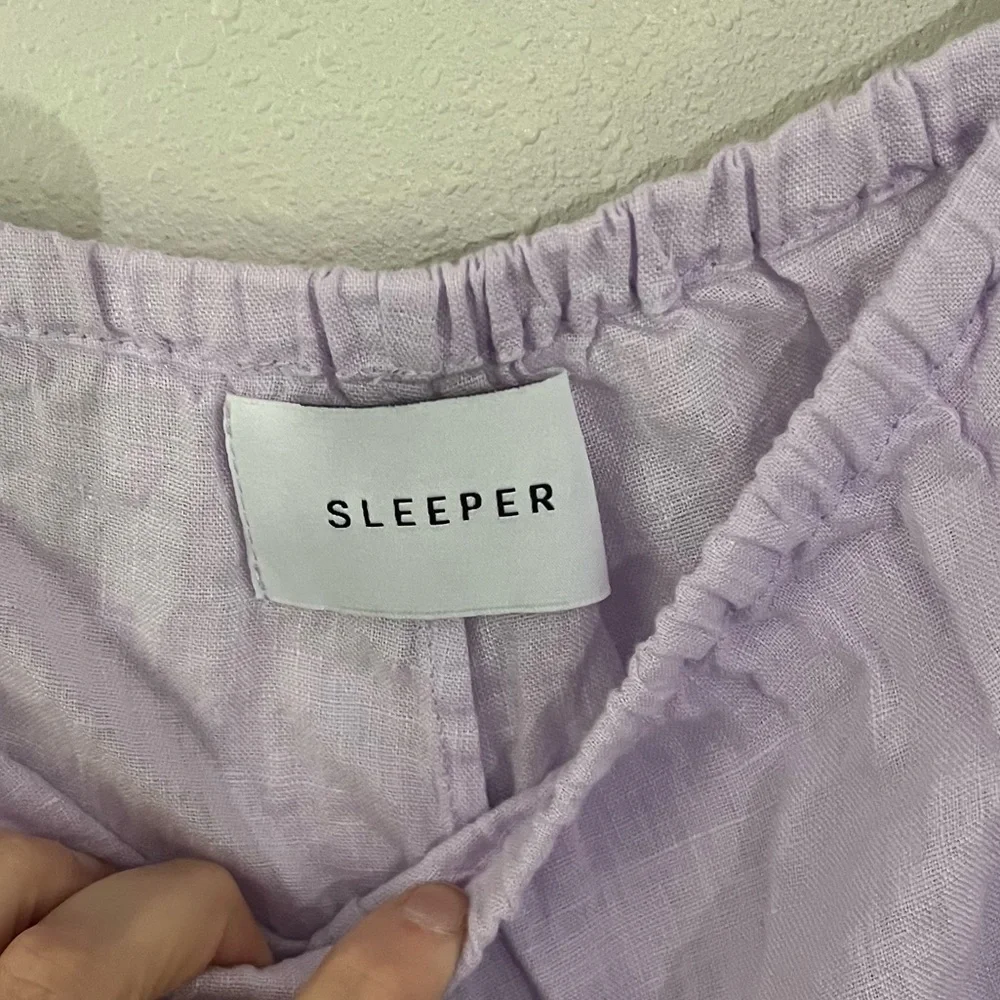 Sleeper 100% Linen Purple Ruffle Shorts Size Small - Picture 2 of 8